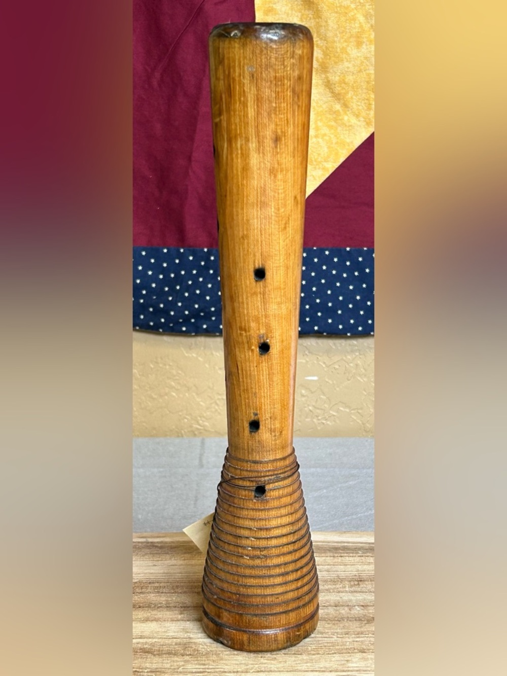 VTG Wooden 12” Primitive Beehive Spool.